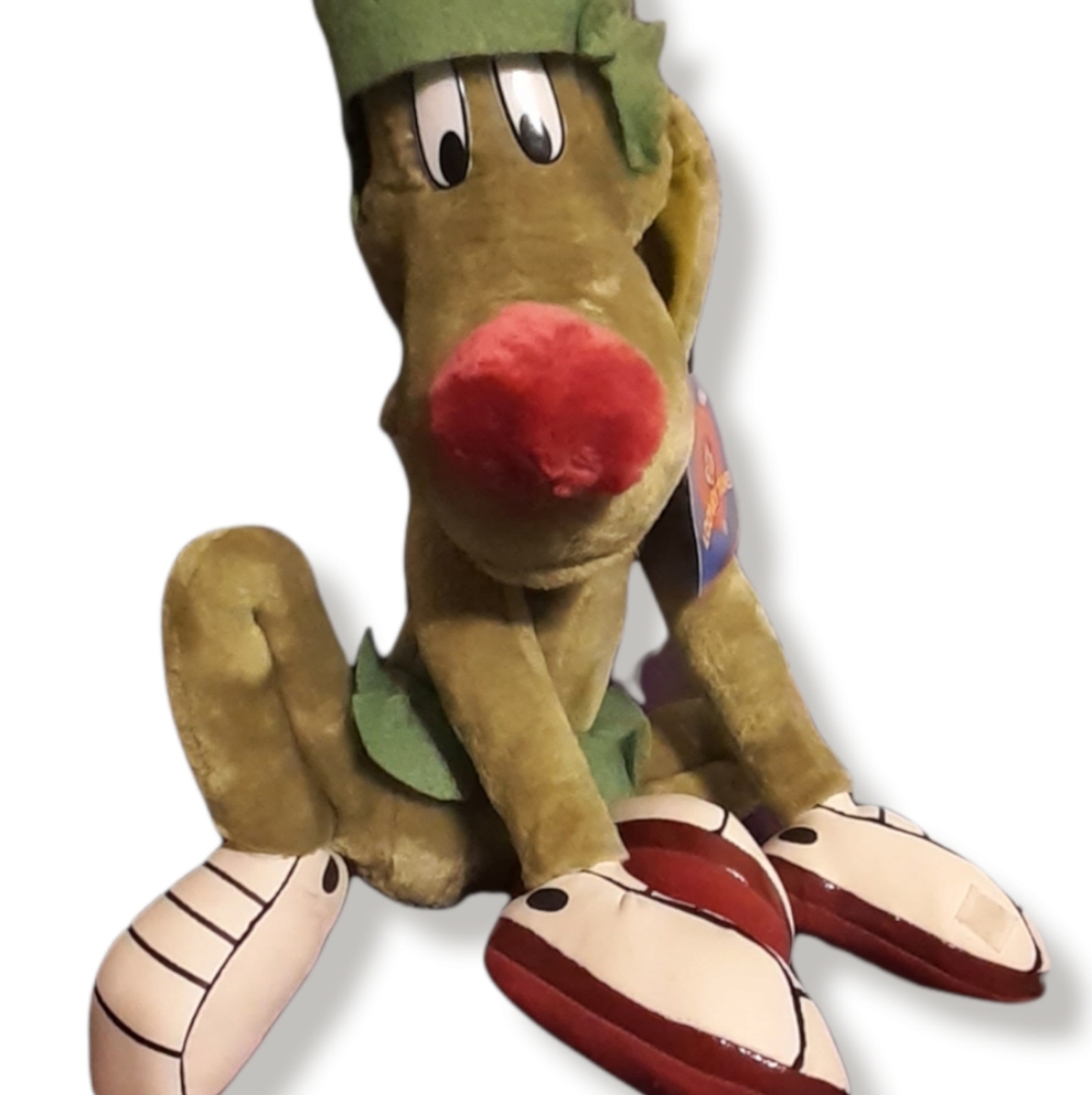 Rare Vintage  1998  23" Looney Tunes Marvin Martian Green Comander K9 Dog Plush